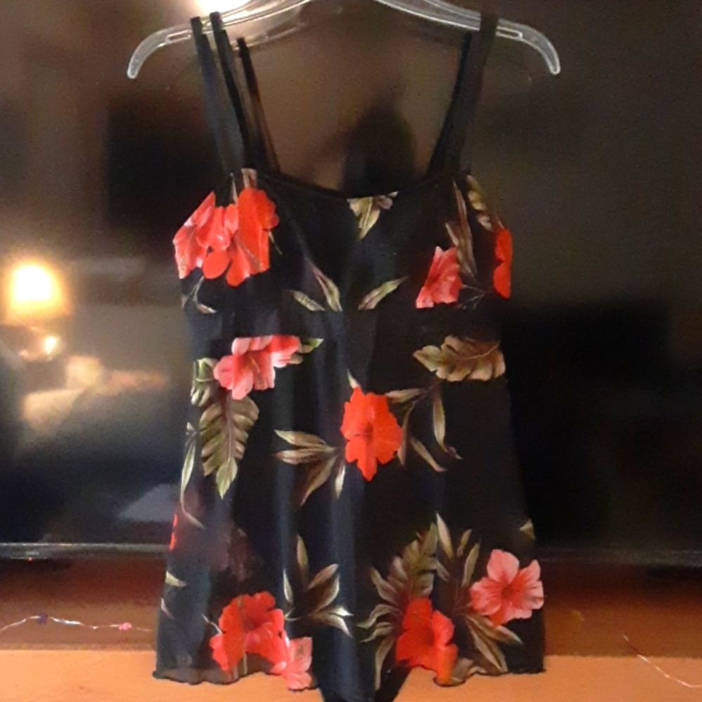 Floral one piece bathing suit